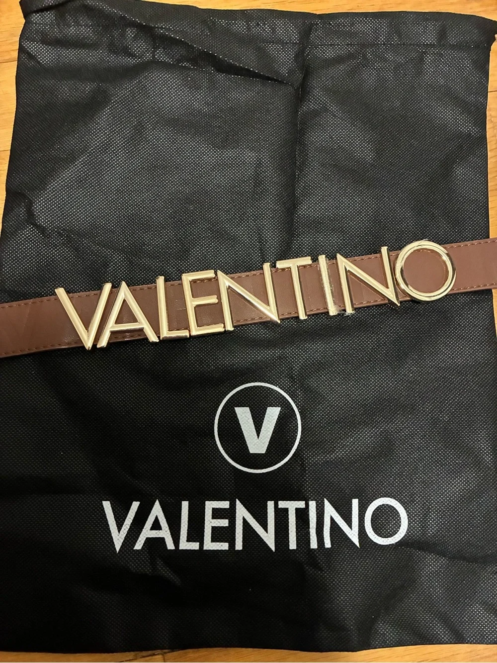 Authentic mario valentino belt Gold-Tone letter gold bag